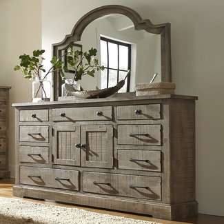 Arthurs 9 Drawer Combo Dresser with Mirror
