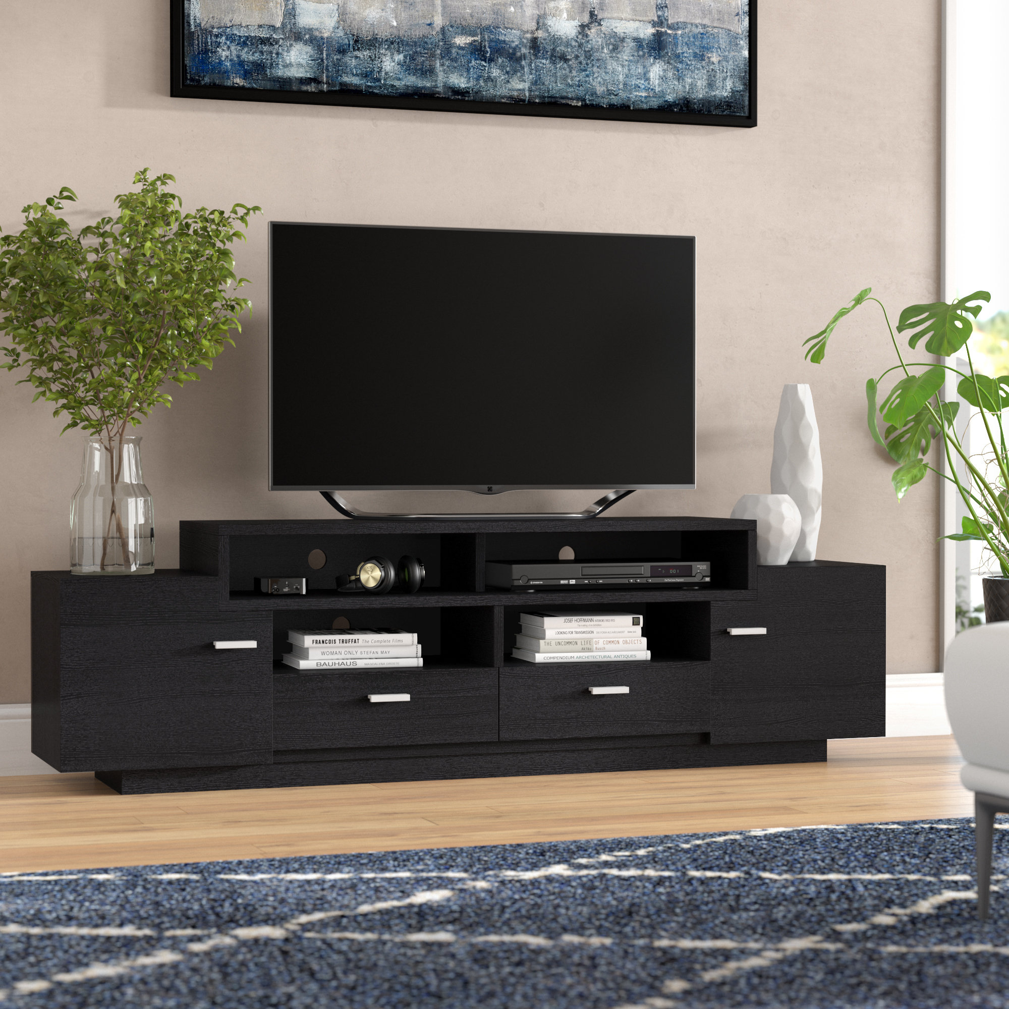 Smart TV Stand 55 inch HD Digital Low Profile Small Entertainment Center Simple 