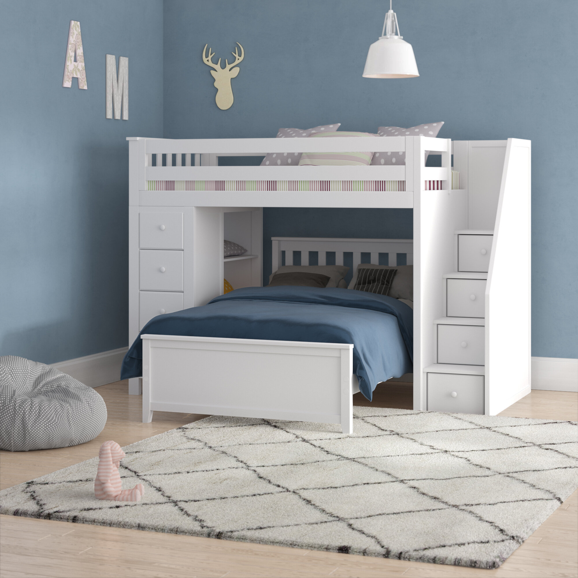 Bunk Beds With Dressers Visualhunt, T Shaped Bunk Beds