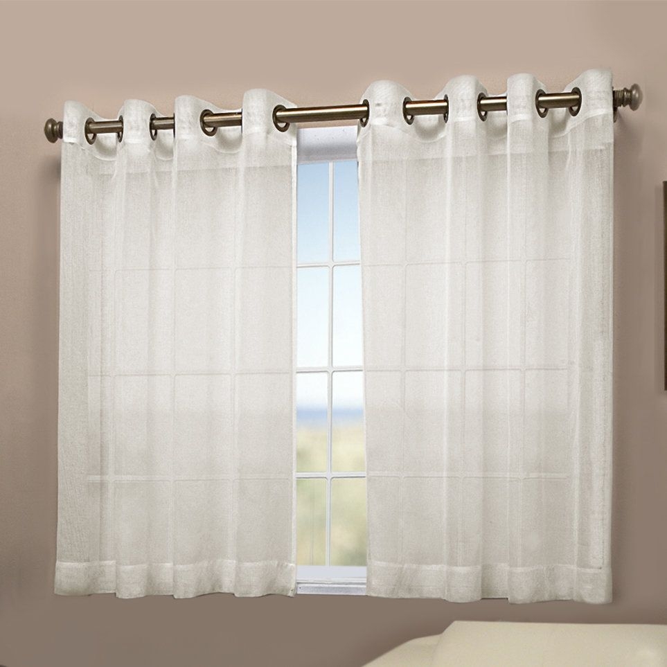 Bal Harbour Solid Semi-Sheer Grommet Single Short Curtain Panel