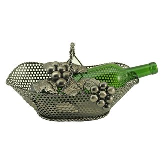 Barnstormer Kitchen Table Grape Vine Basket 1 Bottle Tabletop Handle Wine Bottle Holder