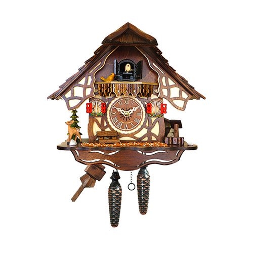 Battery Operated Wood Cuckoo Wall Clock