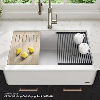 Bellucci CeramTek Granite Quartz Composite 33" L x 21" W Farmhouse/Apron Kitchen Sink