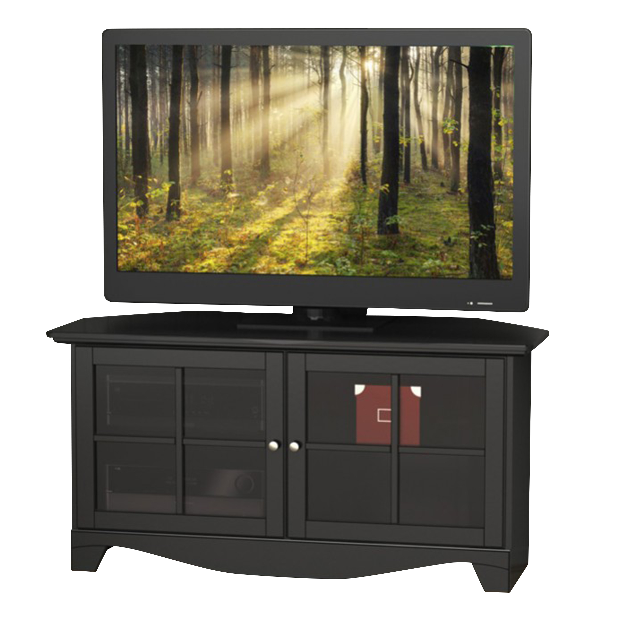 Best 15+ of Black Corner Tv Cabinets With Glass Doors
