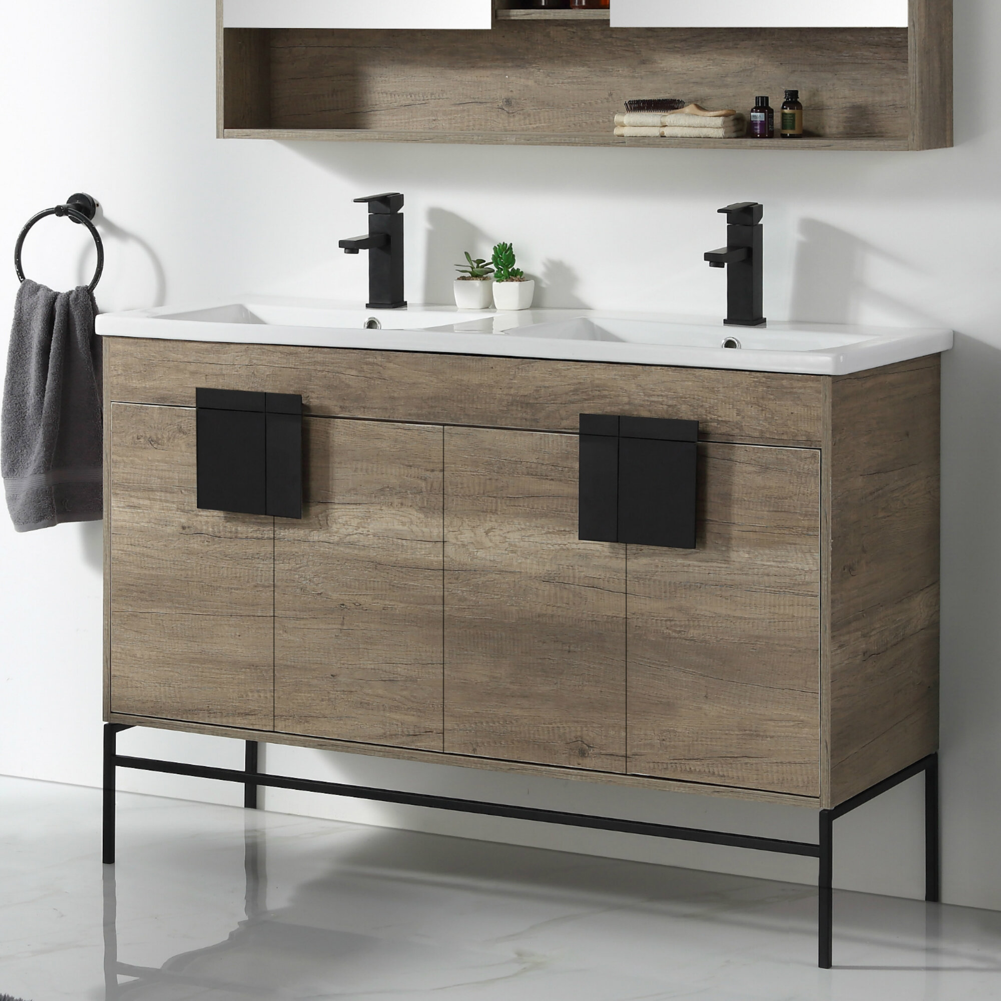 48 Inch Double Sink Vanity Visualhunt, 48 Double Sink Vanity Wood