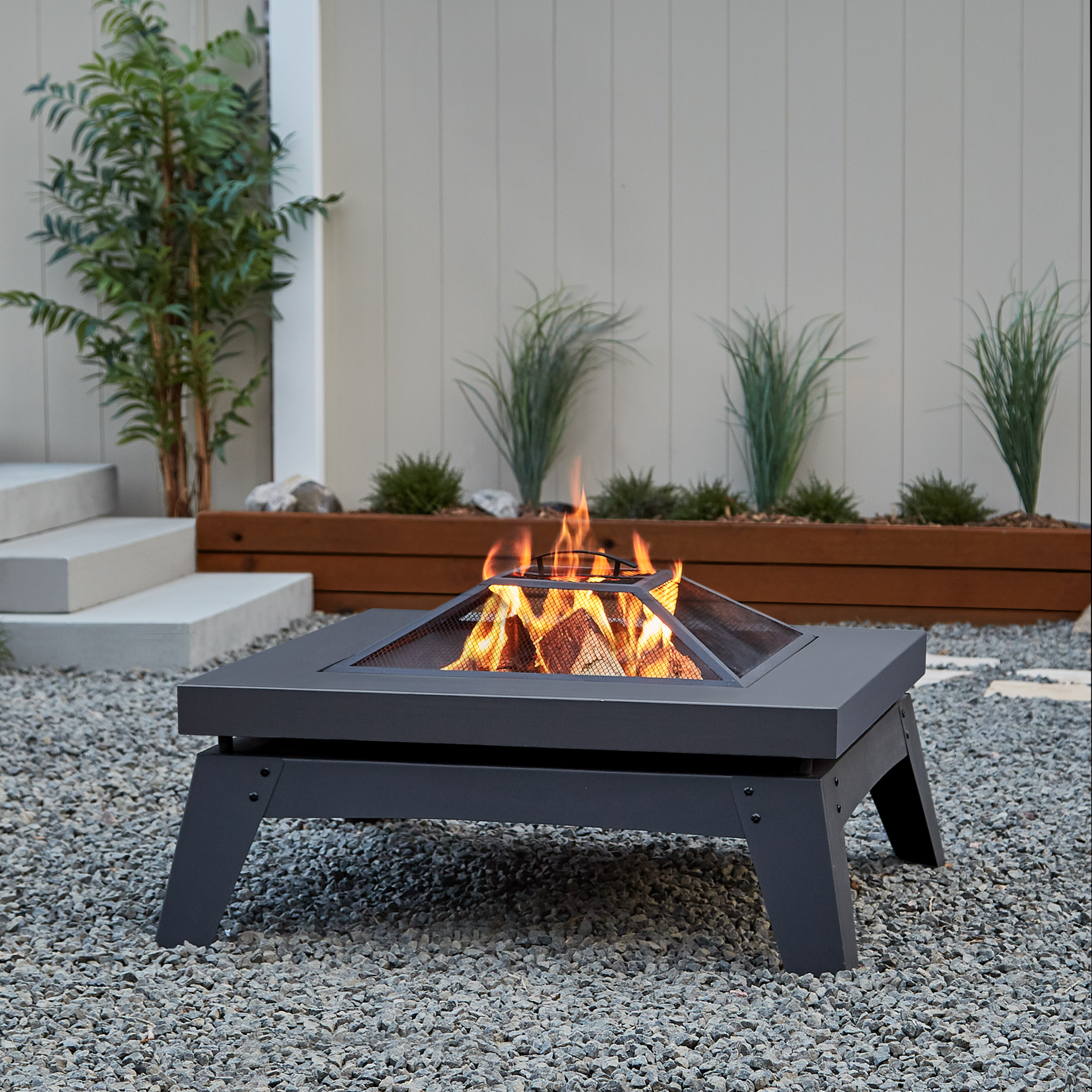 Breton Steel Wood Burning Fire Pit Table