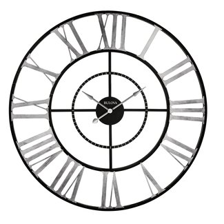 Bulova Zeeland 60-Inch Wall Clock in Black/Silver | Bed ...