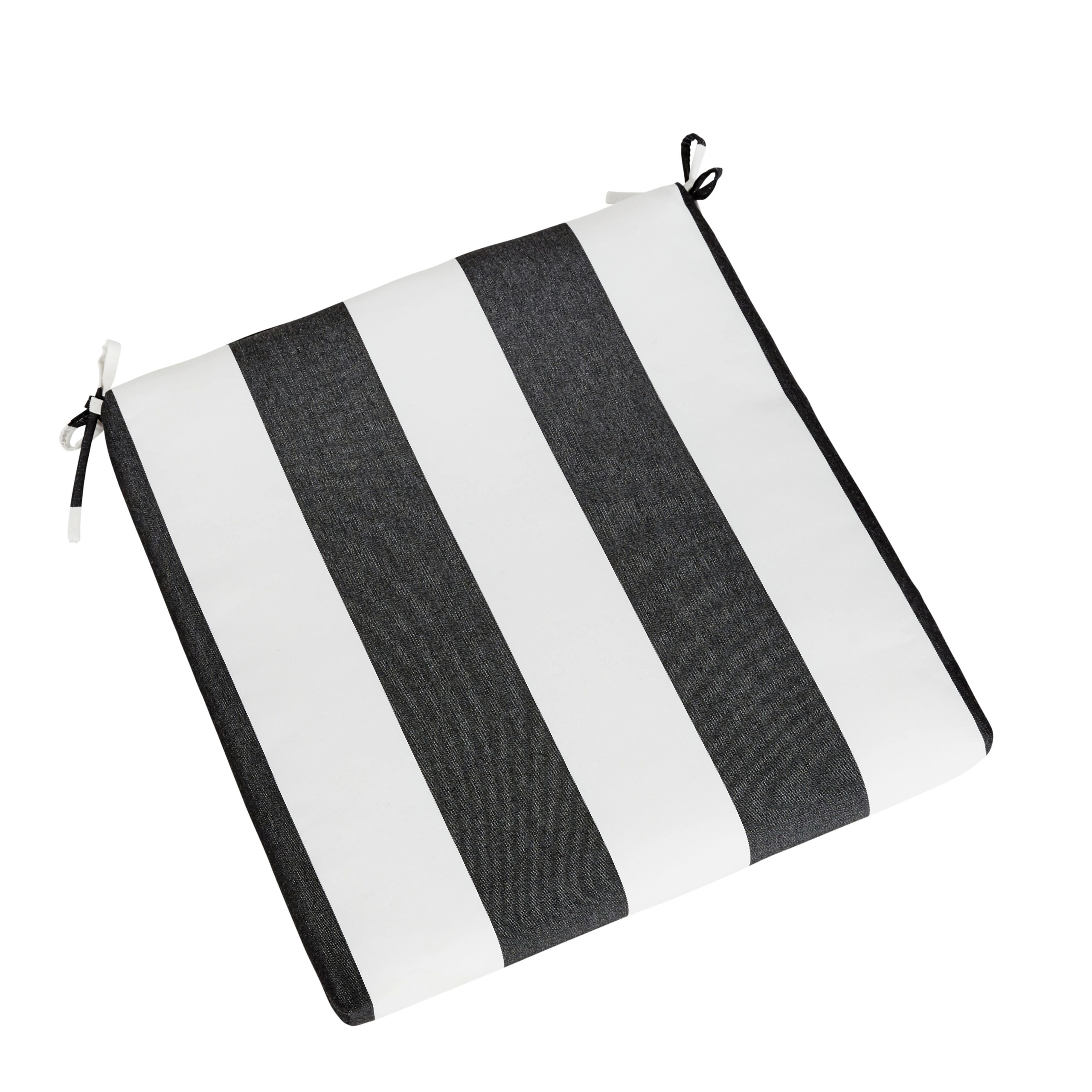 Cabana Classic Indoor/Outdoor Stripe Sunbrella Dining Chair Cushion with Ties