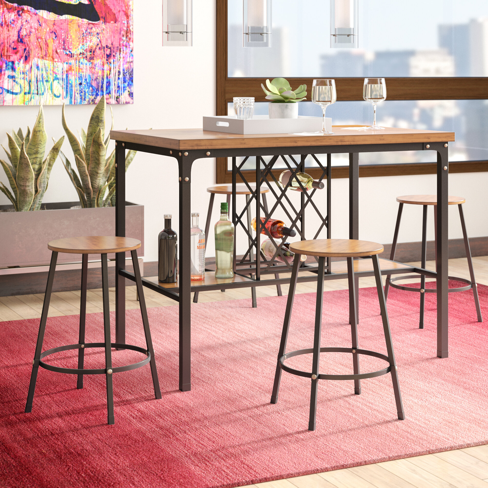 Calla 5 Piece Pub Table Set