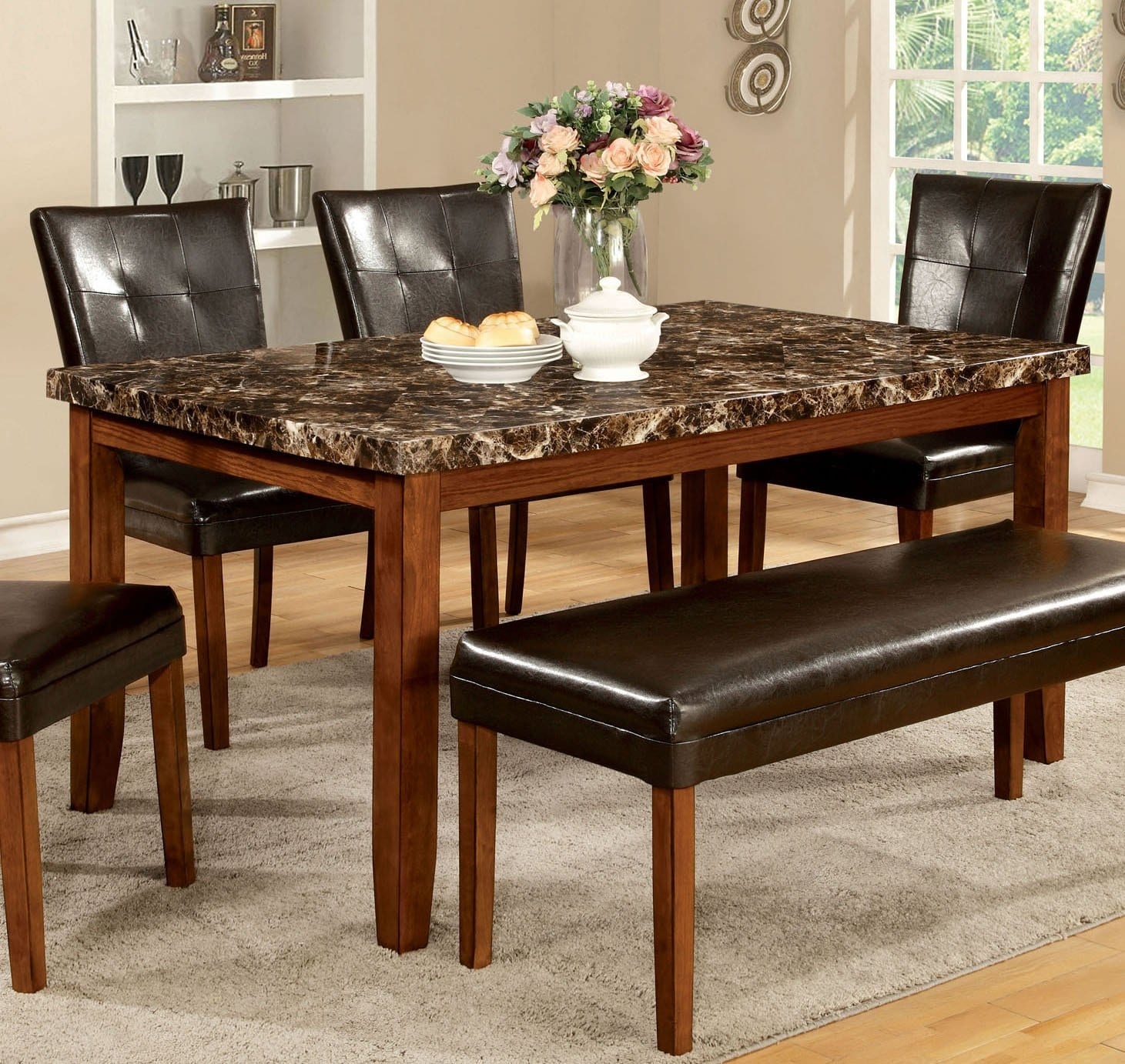 Granite Top Dining Table Visualhunt, Granite Top Dining Table And Chairs