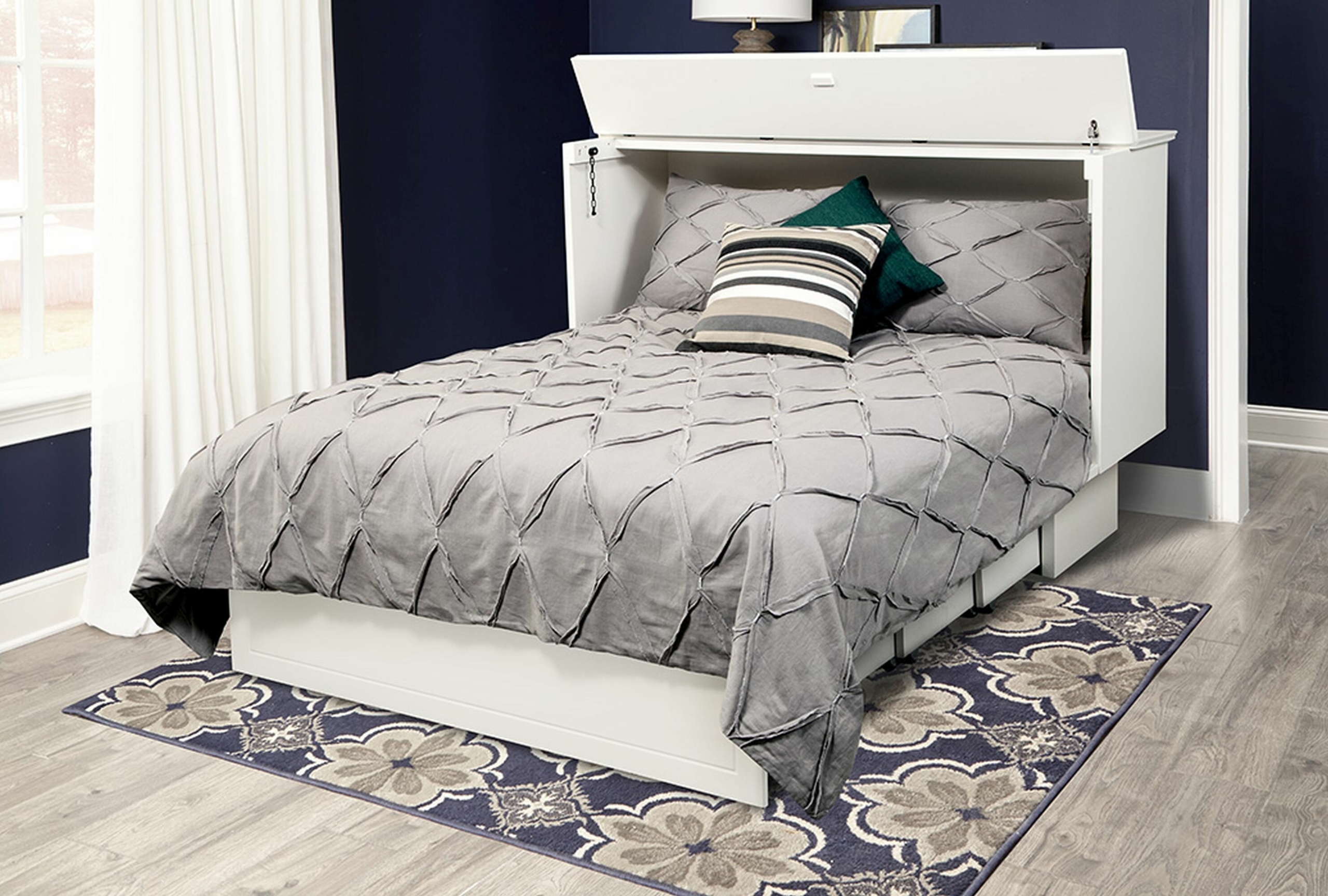 Catherine Queen Storage Murphy Bed with Mattress