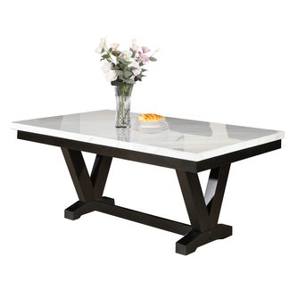 Cedric White Marble Top Dining Table