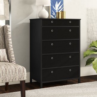 Celestine Fold-able 5 Drawers Tall Chest