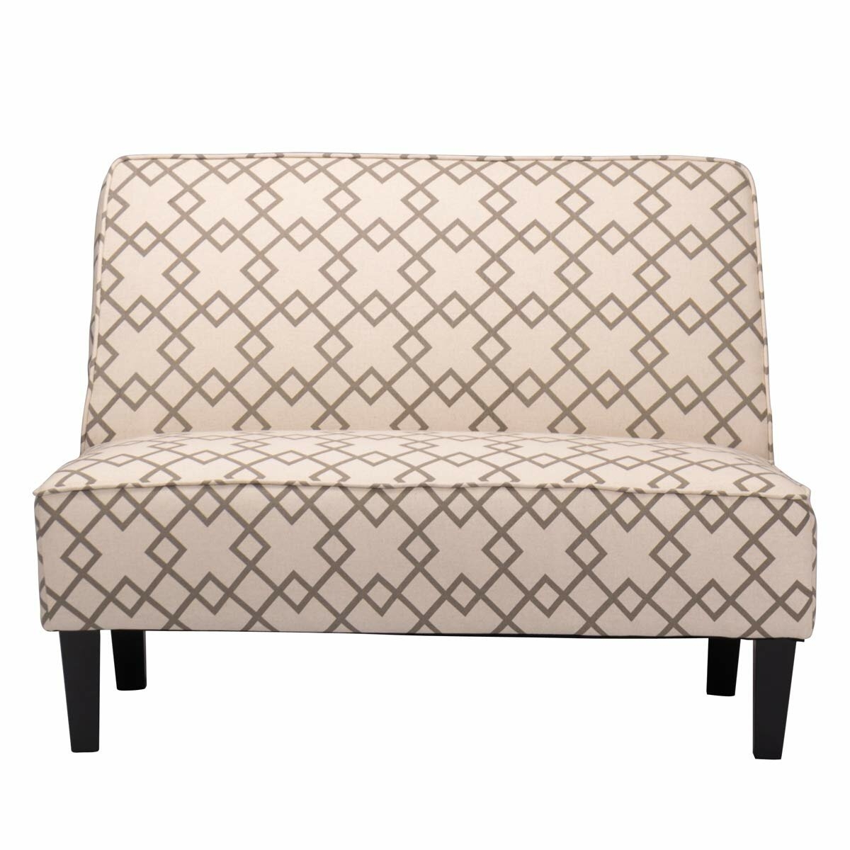 Changjie Cushioned Linen Armless Settee Loveseat Sofa Couch Home Casual Living Room Sleeper