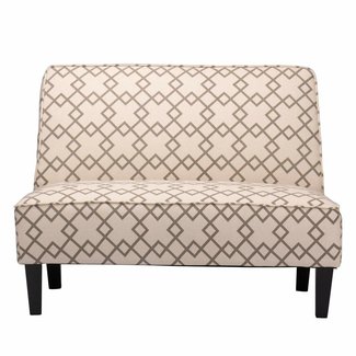 Changjie Cushioned Linen Armless Settee Loveseat Sofa Couch Home Casual Living Room Sleeper