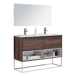 Chewning 48" Double Bathroom Vanity Set with Mirror