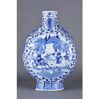 Chinese Blue & White Porcelain Moon Flask Kangxi
