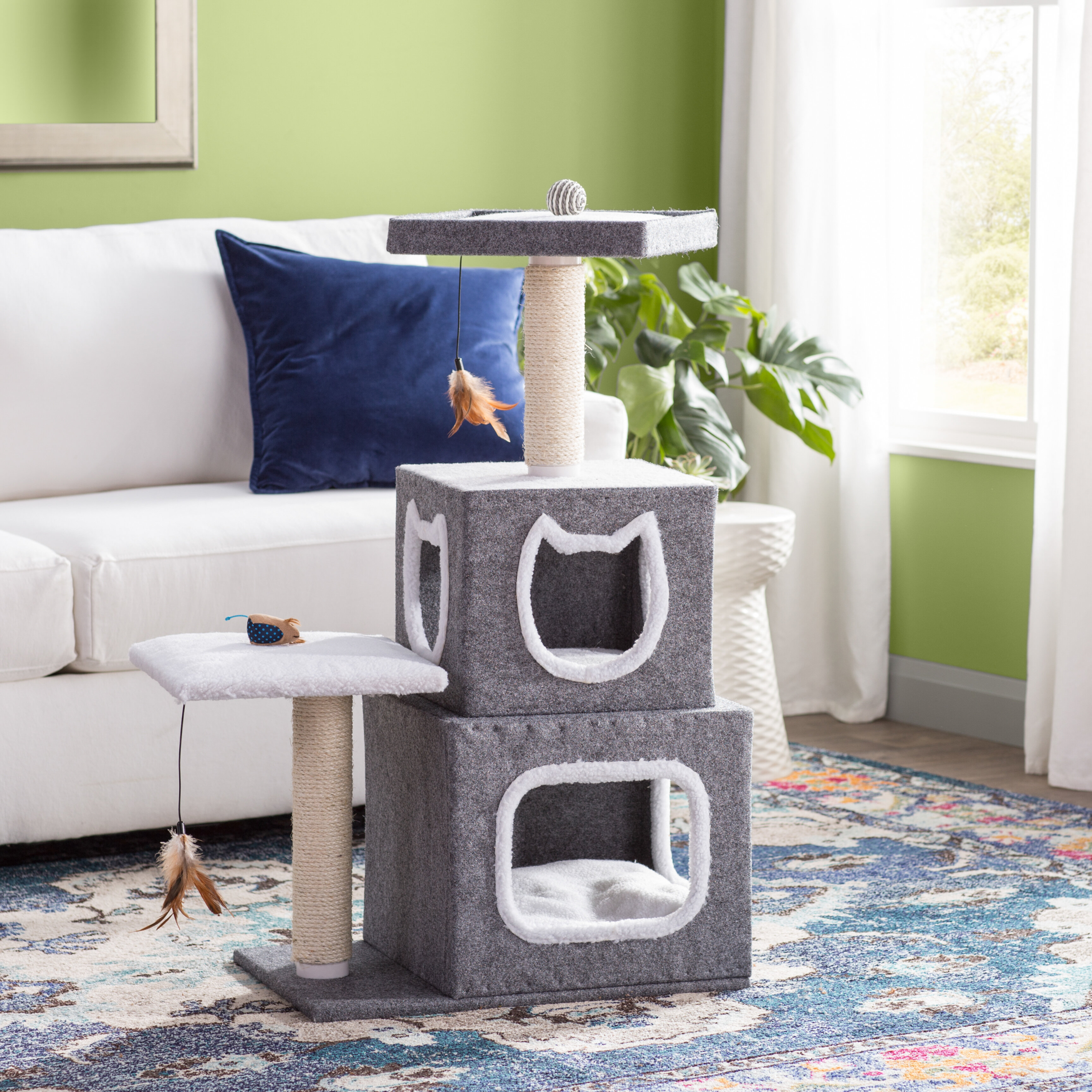 Chloe Dual Hide-Away Landing Pad and Scratching Posts