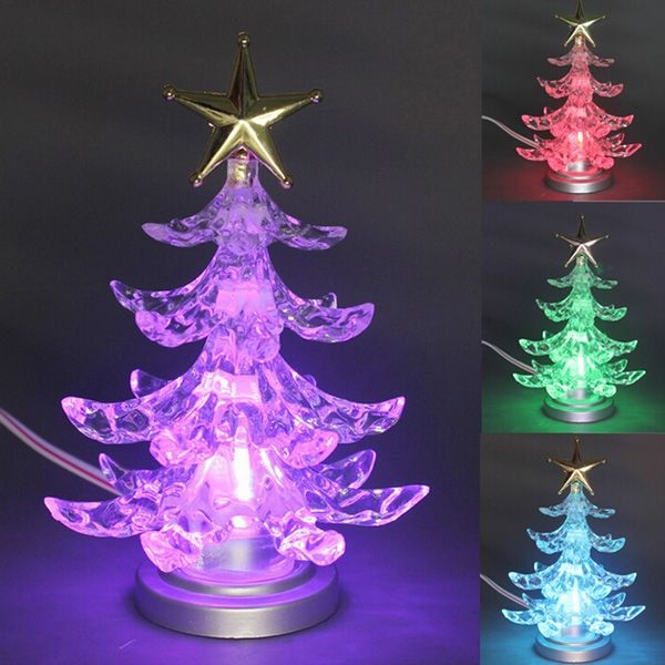 Christmas Tree Shape Color Changing USB LED Night Light ...