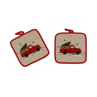 Christmas Truck Potholder (Set of 2)