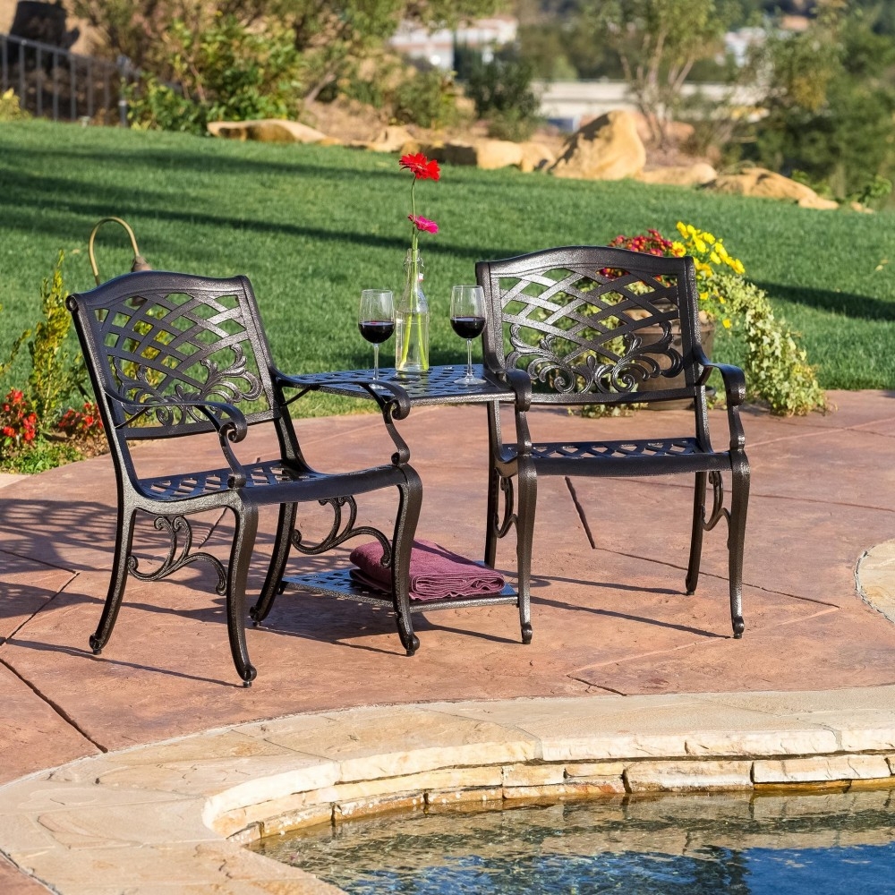 Christopher Knight Home Prague Outdoor Cast Aluminum 2-Seater Set