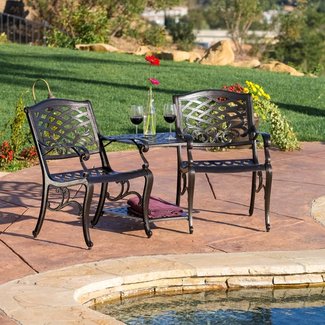 Christopher Knight Home Prague Outdoor Cast Aluminum 2-Seater Set