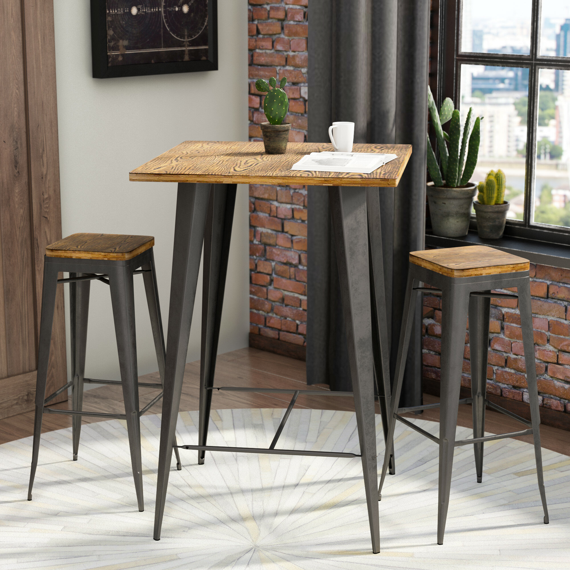 Claremont 3 Piece Pub Table Set