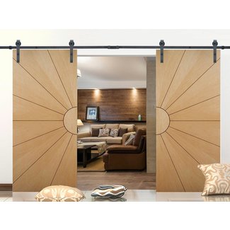 Classic Bent Strap Standard Double Track Barn Door Hardware Kit