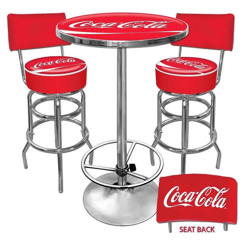 Coca Cola 3 Piece Pub Table Set