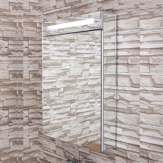 Collinsworth 20" x 30" Recessed or Surface Mount Medicine Cabinet with 3 Adjustable Shelves and LED Lighting