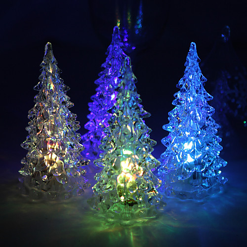 3pcs Colorful Acrylic Christmas Tree Lamp Color Changing LED Light Xmas Decor 