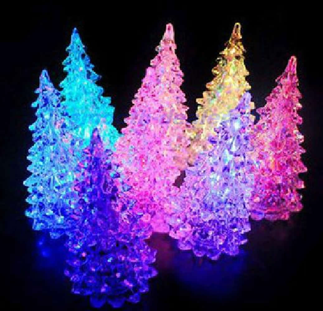 Color Changing LED Artificial Crystal Christmas Tree Decoration Night Light WCP 