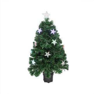 Color Changing Fiber Optic 3' Green Artificial Christmas Tree with 18 Multi-Colored Lights