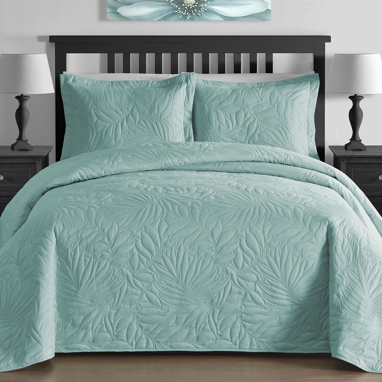 Comfy Bedding Foliage Thermal Pressing 3-Piece Oversized Coverlet Set