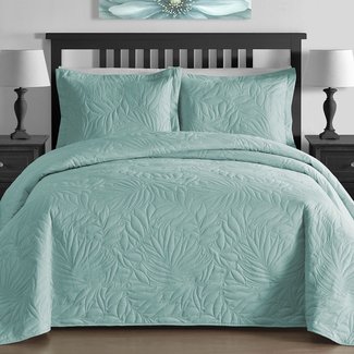 Comfy Bedding Foliage Thermal Pressing 3-Piece Oversized Coverlet Set