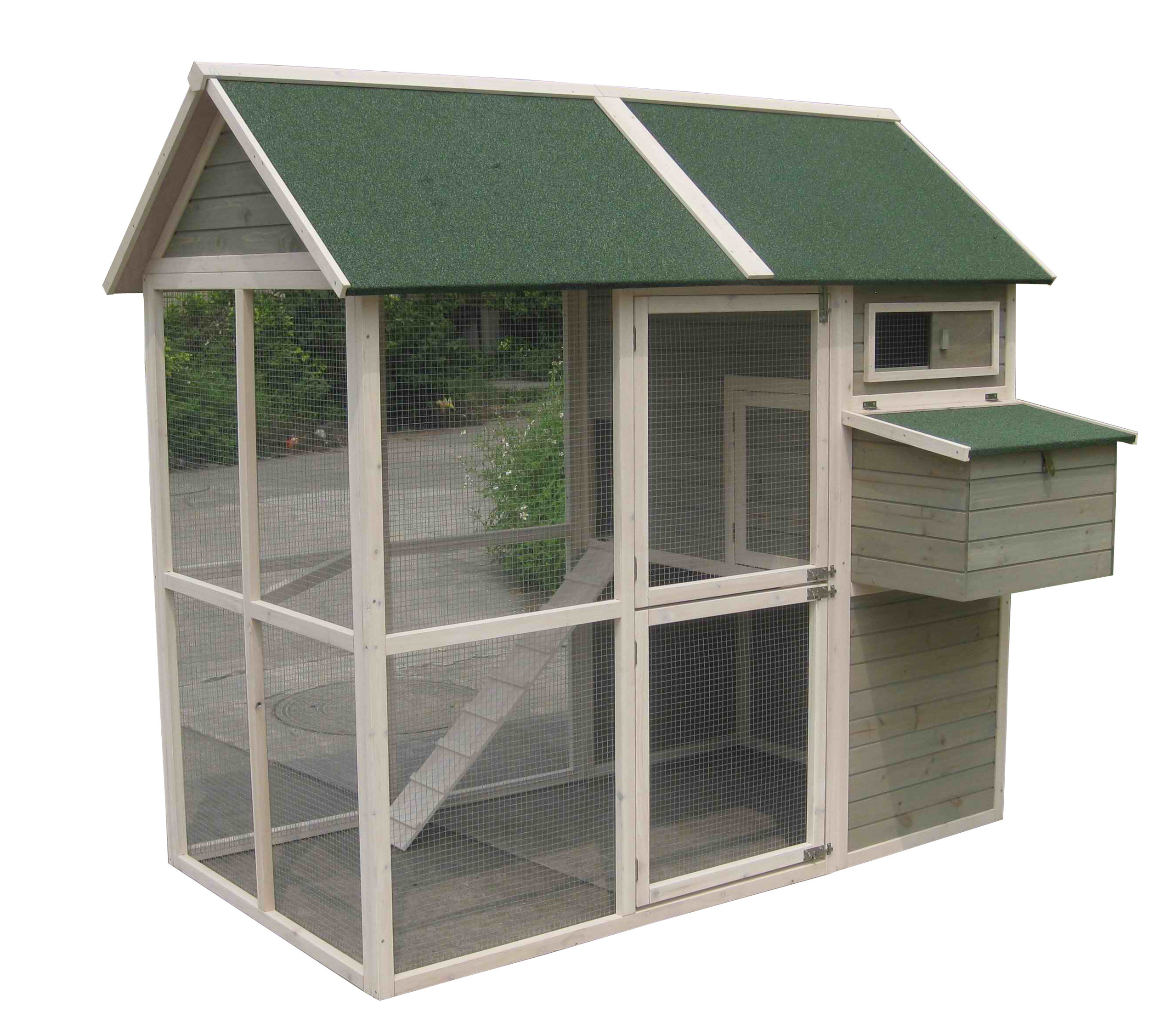Coops and Feathers Walk-in Chicken Coop with Chicken Run