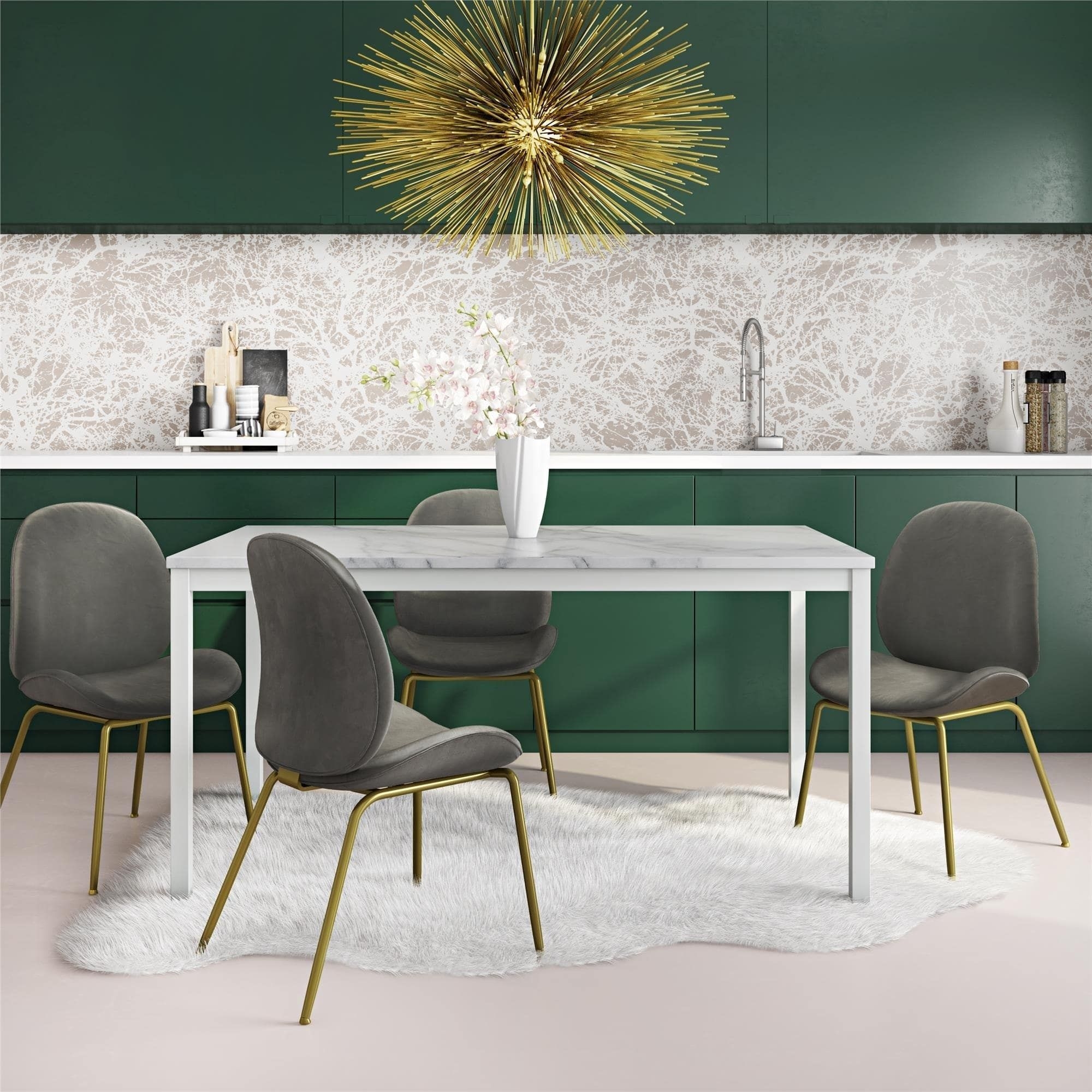 CosmoLiving by Cosmopolitan DA8350 Greta Dining Table Faux Marble