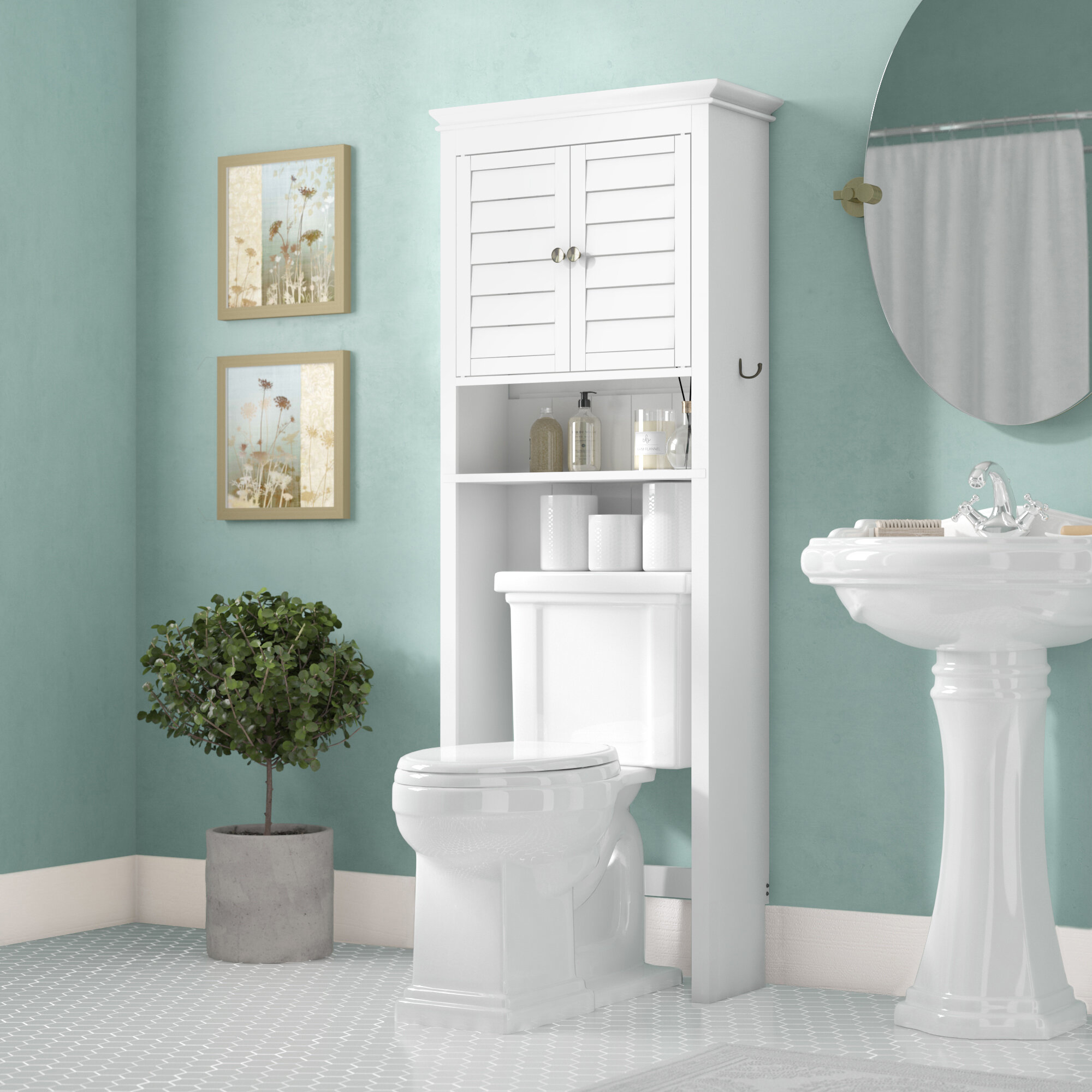 Crenshaw 27" W x 66.5" H Over the Toilet Storage