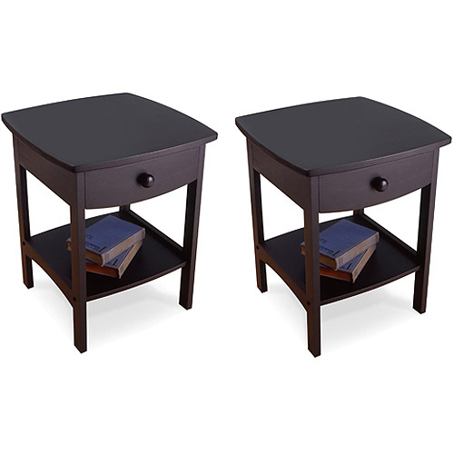 Curved Nightstand / End Table, Set of 2, Multiple Colors