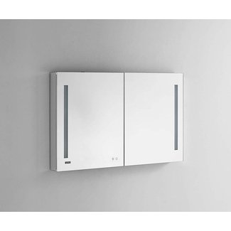 Donnelly 48" x 40" Recessed or Surface Mount Frameless Medicine Cabinet with 4 Adjustable Shelves and LED Lighting