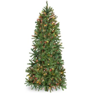 Douglas 6.5' Green Fir Tree Artificial Christmas Tree with 400 Multi-Colored Lights