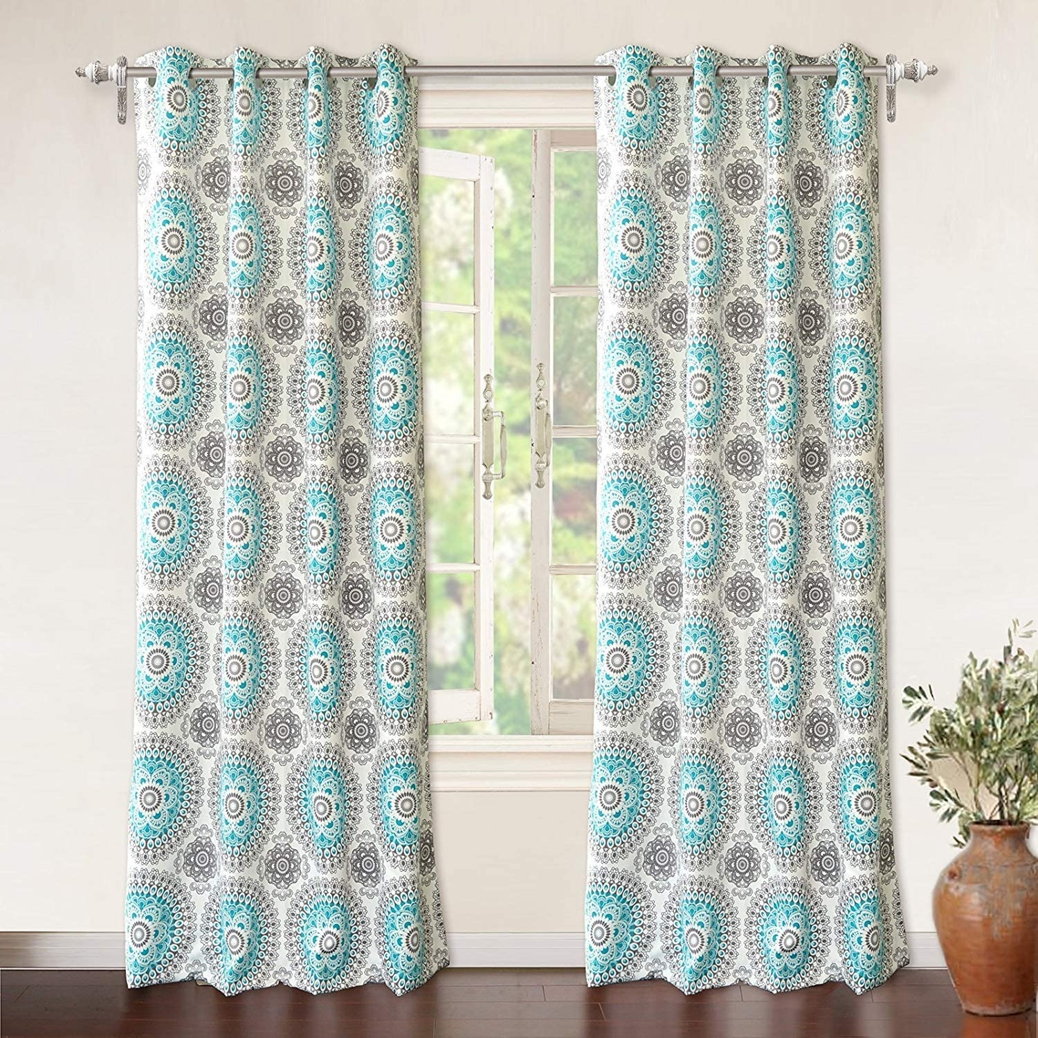 DriftAway Drift Away Bella Room Darkening Grommet Unlined Window Curtains, Set of Two Panels, Each