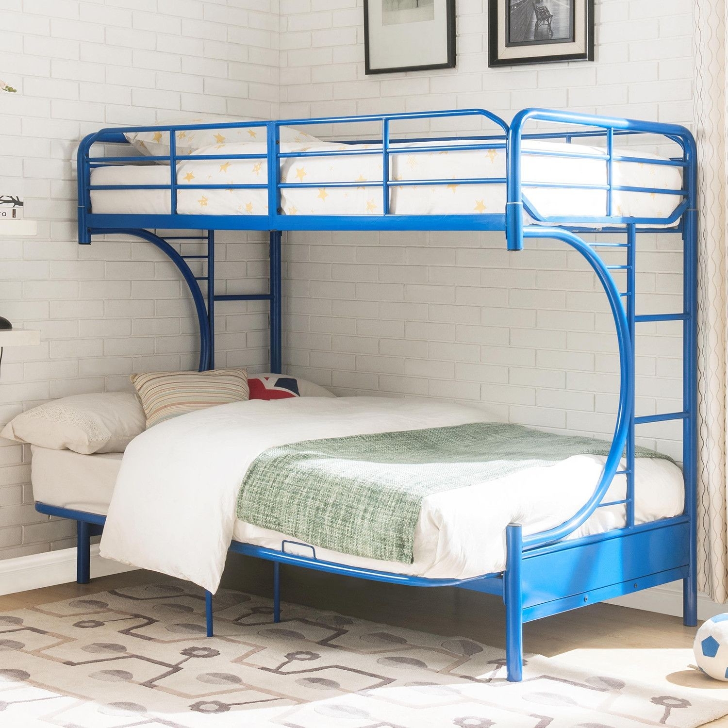 blue metal futon bunk bed