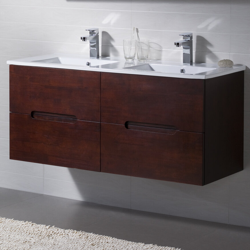 Elton 48" Wall-Mounted Double Bathroom Vanity Set