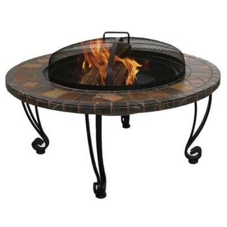 Endless Summer, WAD820SP, 34 in. Slate & Marble Firepit with Copper Accents