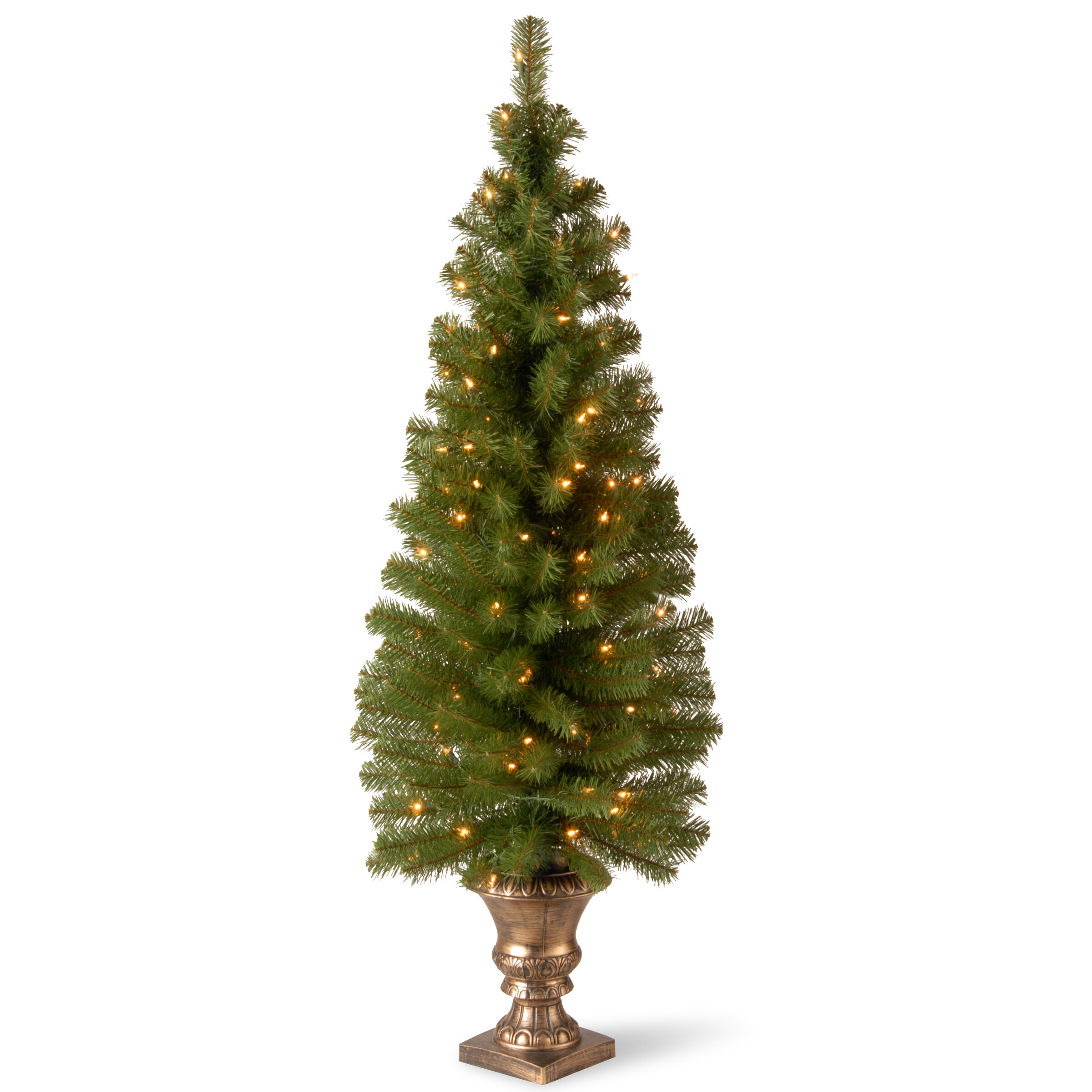 Entrance Green Spruce Artificial Christmas Tree with 100 Pre-Lit Clear Lights with Urn Base