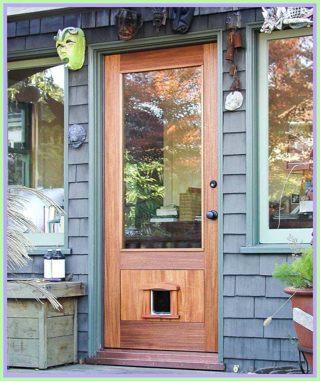 storm door with cat door