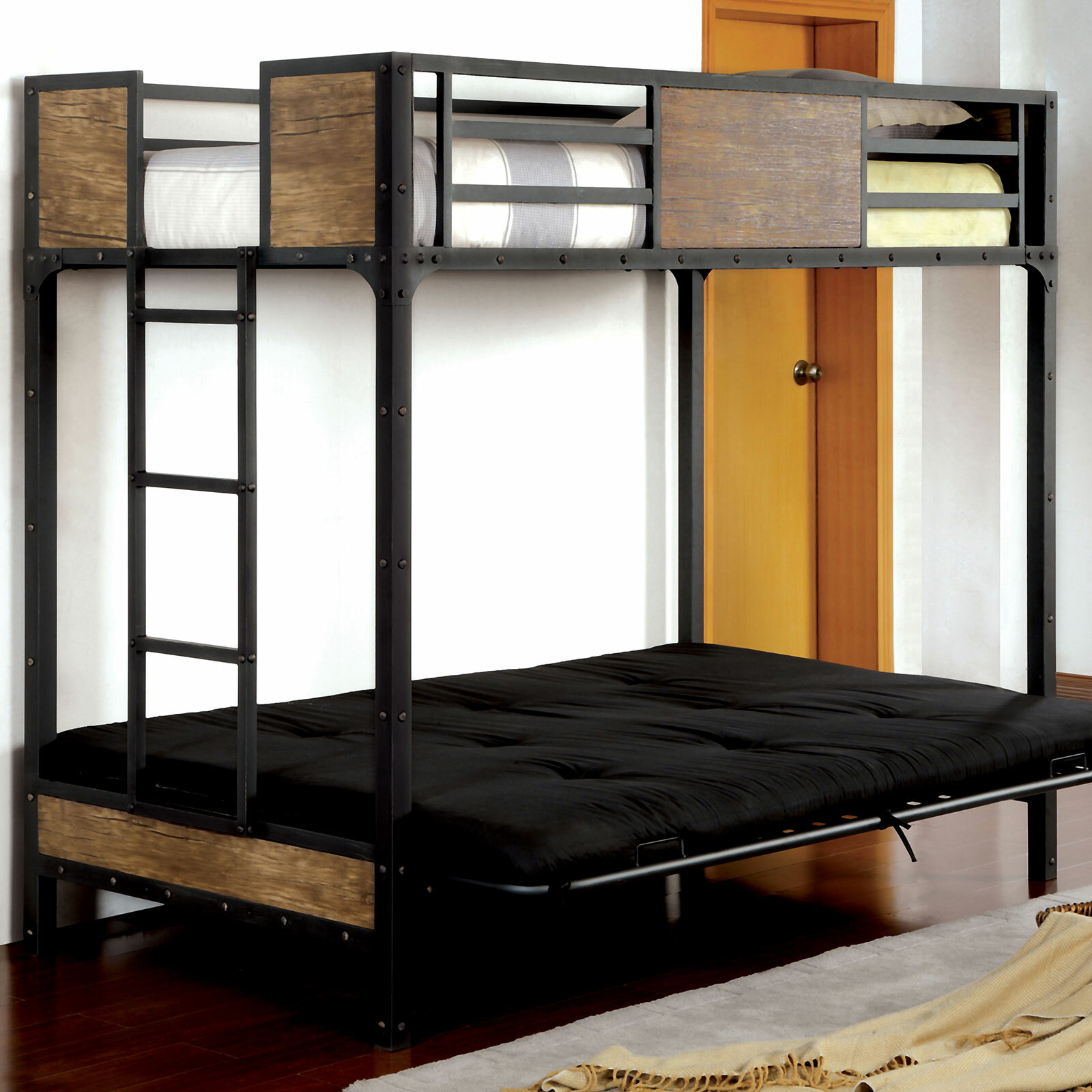 Full Over Futon Bunk Bed Visualhunt, Walker Edison Twin Over Futon Bunk Bed