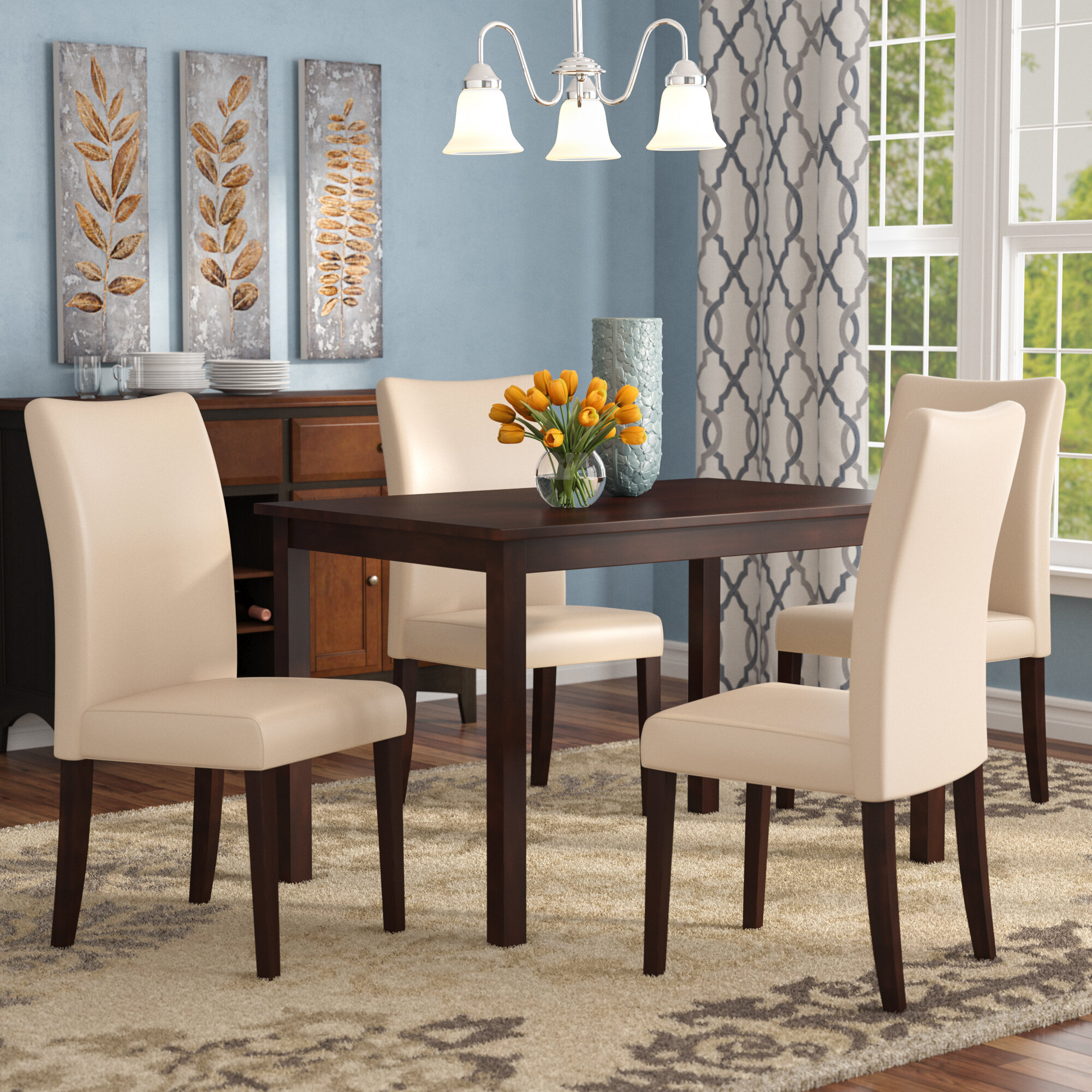 Evendale 5 Piece Solid Wood Dining Set