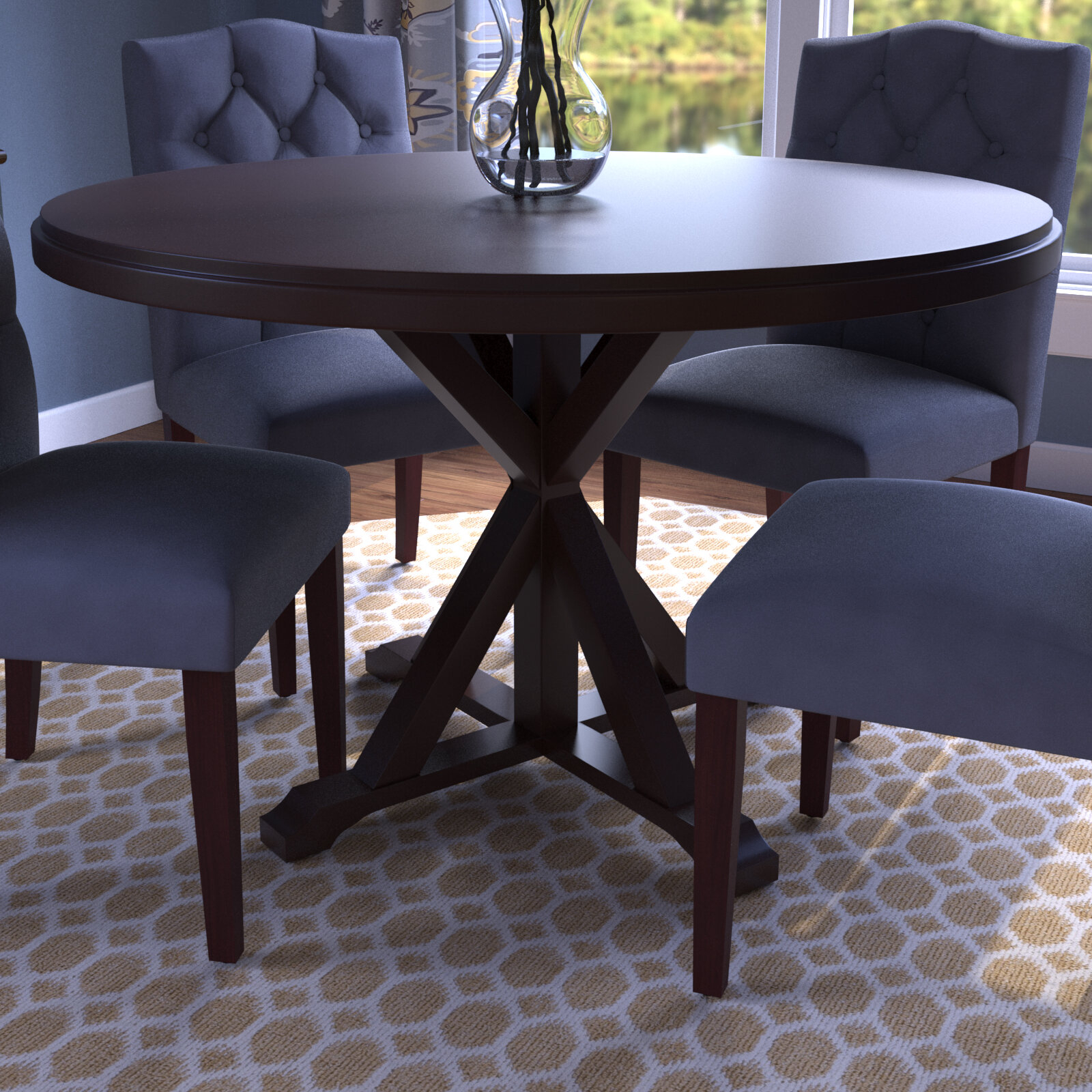 48 inch round espresso dining table